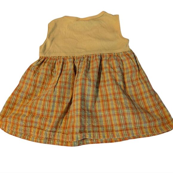 Y2k 90s Circo Yellow Orange Plaid Seersucker Daisy Flower Sundress Infant Girl - Picture 6 of 6